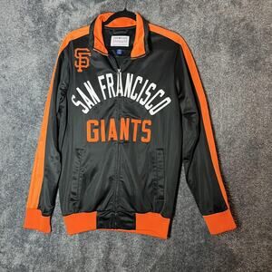 San Francisco Giants Jacket Mens Small Black Orange Full Zip GIII MLB Baseball